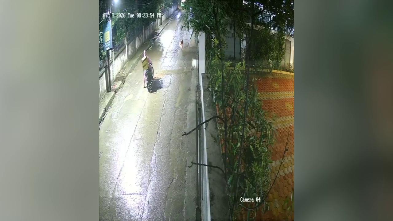 Video thumbnail for India: Leopard strikes biker during sudden entry into residential area, massive search operation underway.