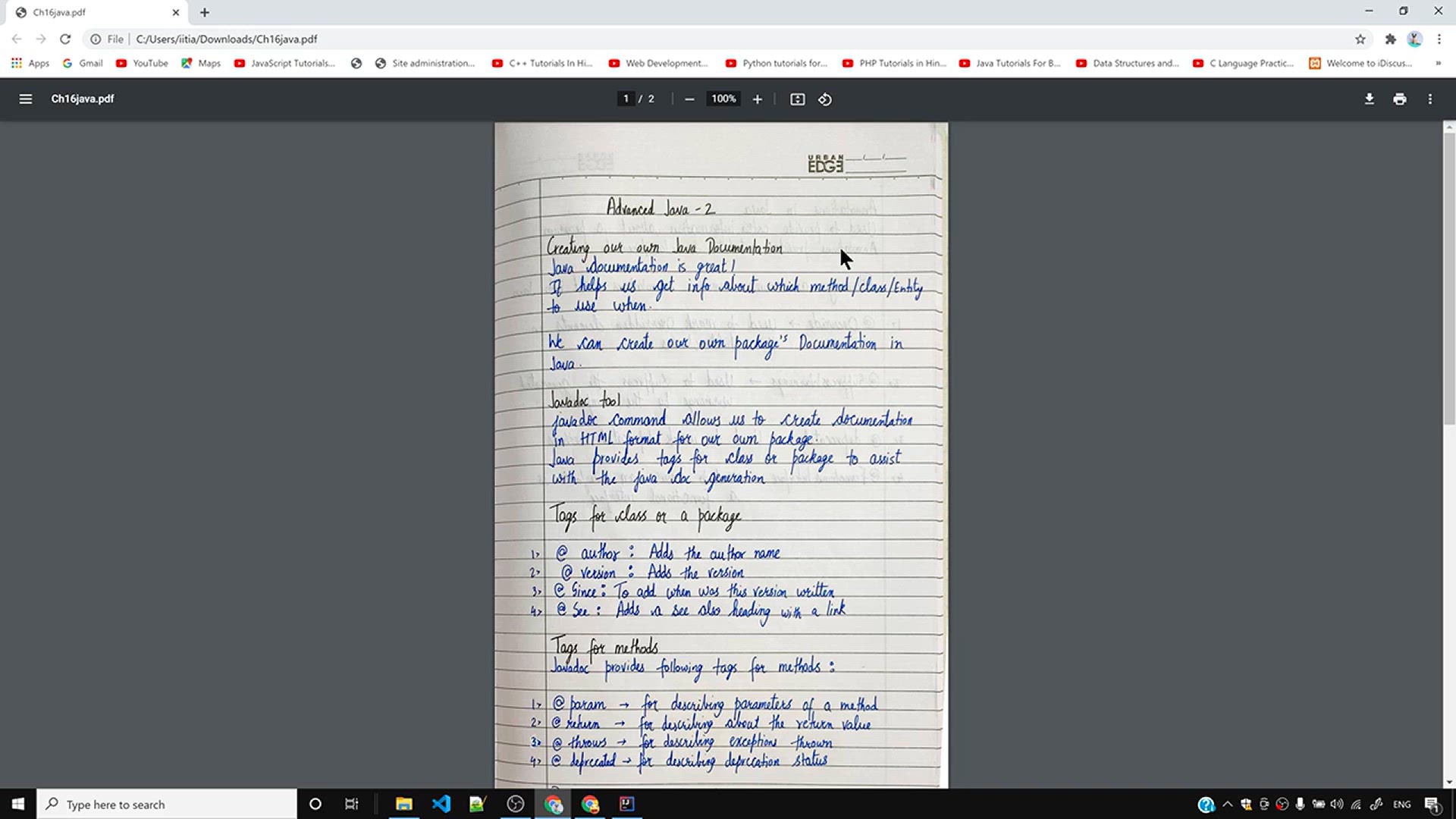 'Video thumbnail for Javadocs_ Method Tags For Generating java Documentation'