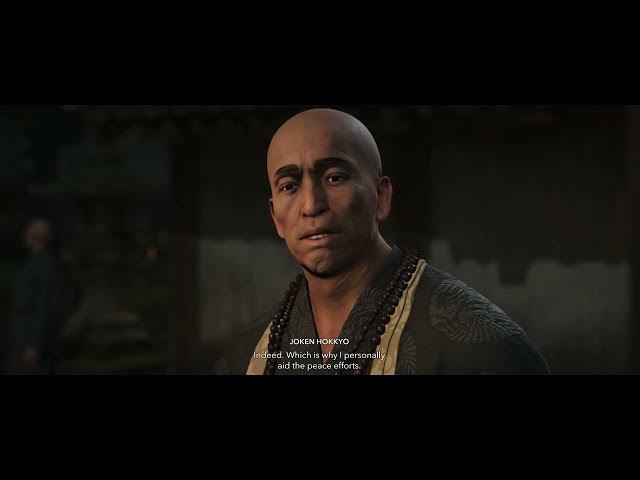 Video thumbnail for Assassin's Creed Shadows - Temple Stories: Talk To Joken Hokkyo Cutscene | Follow, Tour of Temple