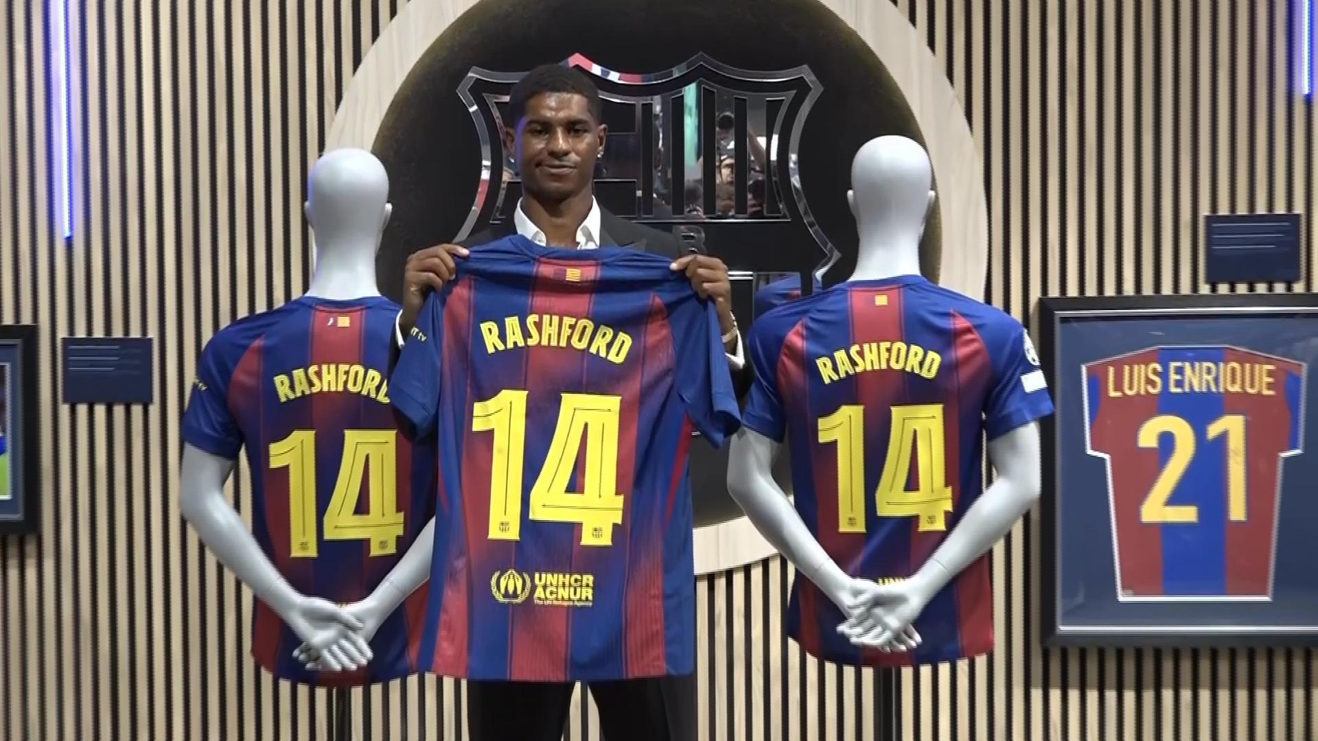'Video thumbnail for 'I'm excited to get going: Rashford on his move to Barcelona'