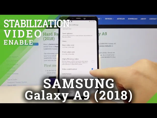 Video thumbnail for How to Switch On Video Stabilization in SAMSUNG Galaxy A9 2018 – Set Video Balance