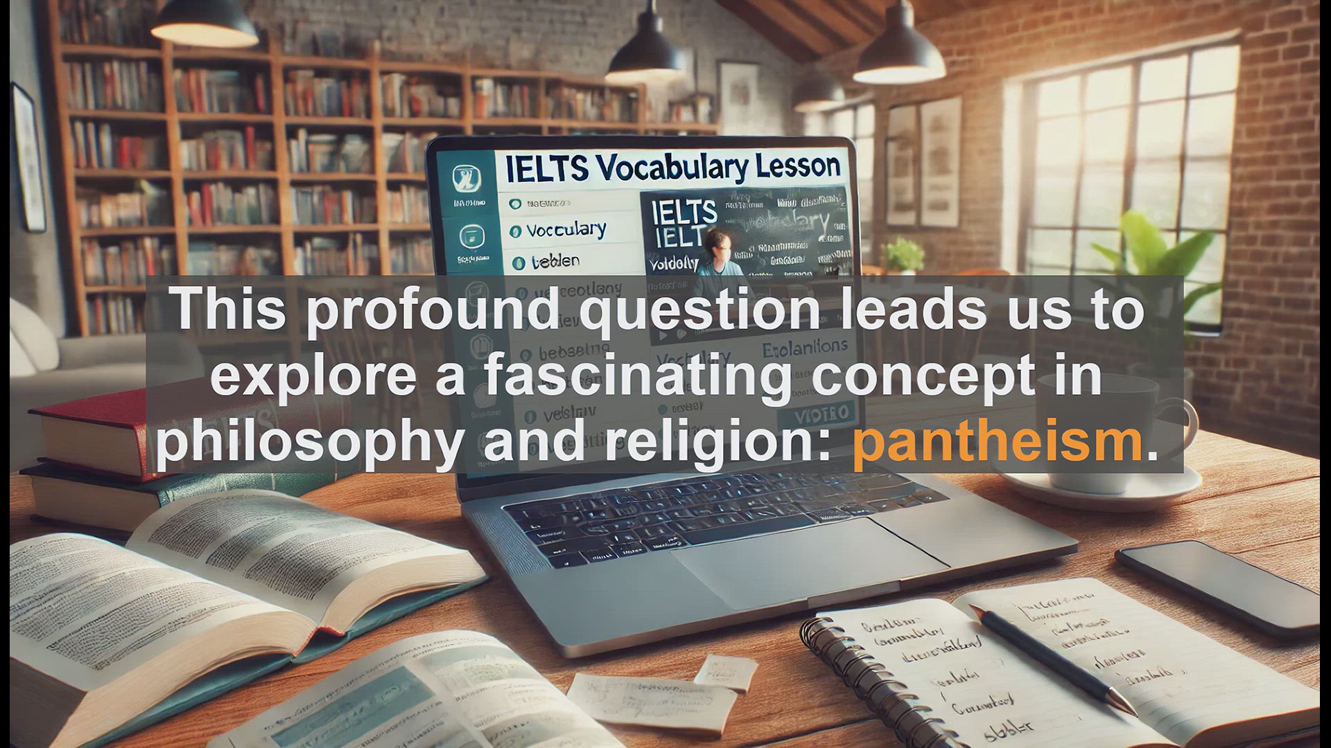 'Video thumbnail for 5000 Must Know IELTS 8.0 Vocabulary - Pantheism: The Universe as Divine'