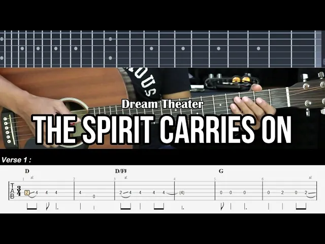 Video thumbnail for The Spirit Carries On - Dream Theater | EASY Guitar Tutorial TAB - Guitar Lessons
