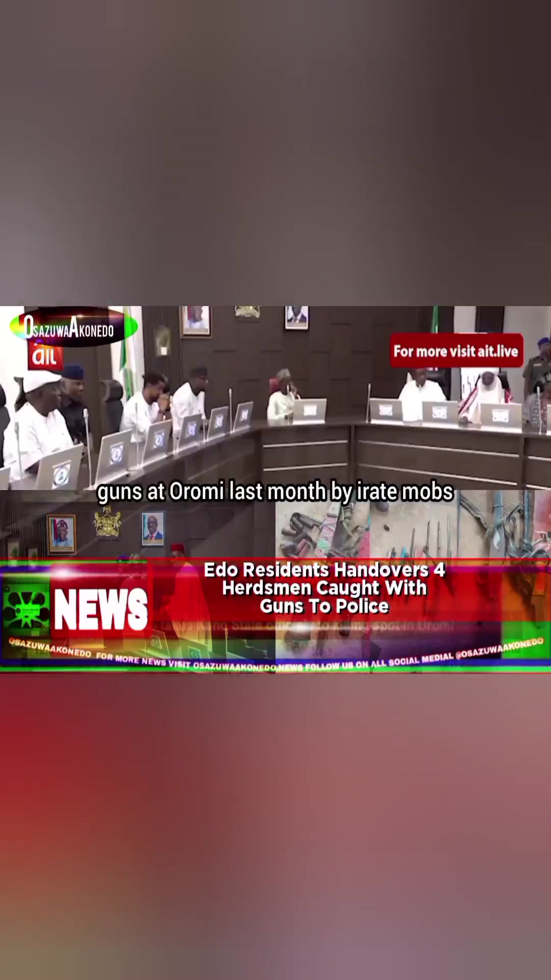 Video thumbnail for Edo Residents Handovers 4 Herdsmen Caught With Guns To Police