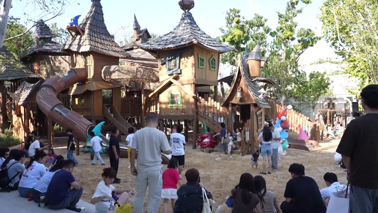 Video thumbnail for China: Pop Mart's Beijing theme park draws crowds with immersive upgrades.