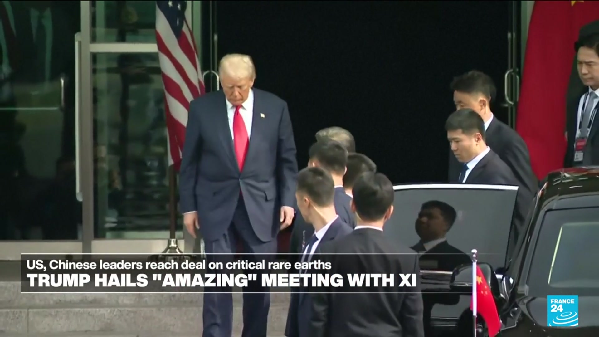 'Video thumbnail for Donald Trump hails "amazing" meeting with Xi Jinping'