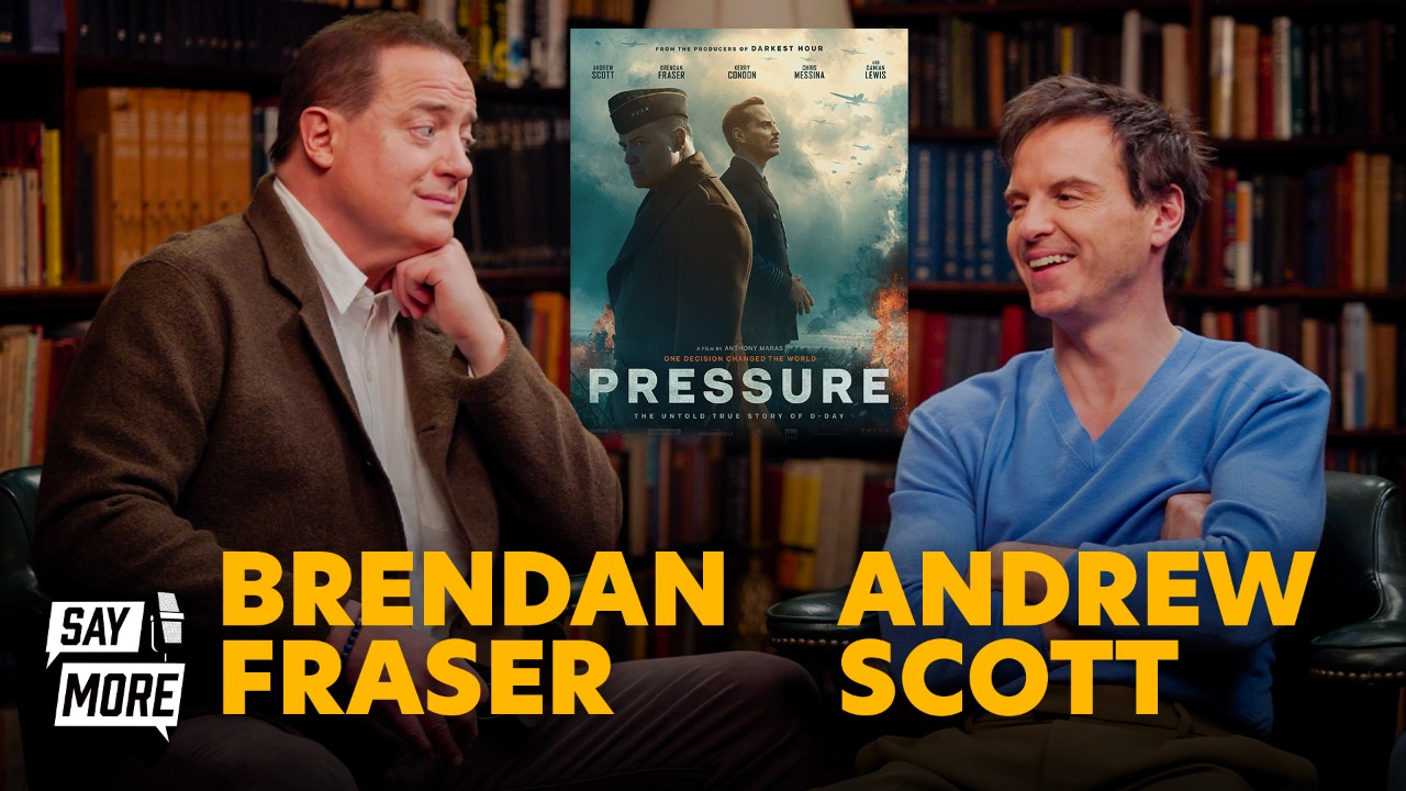 Video thumbnail for Andrew Scott and Brendan Fraser talk 'Pressure' and competency porn