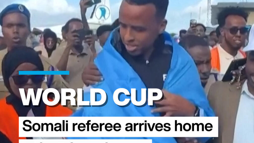 Video thumbnail for Somali World Cup referee denied entry to US arrives home to hero's welcome