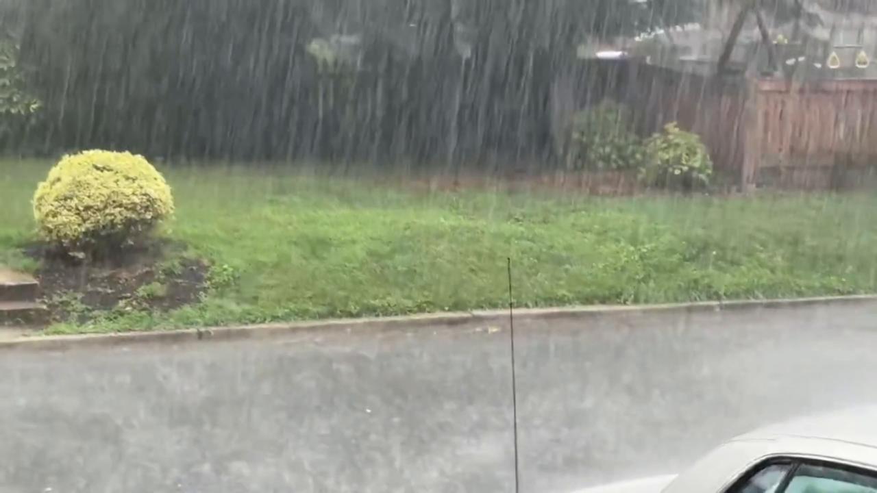 Video thumbnail for US: Heavy Downpour Drenches Silver Spring as Intense Rain Sweeps Through Maryland Neighborhood.