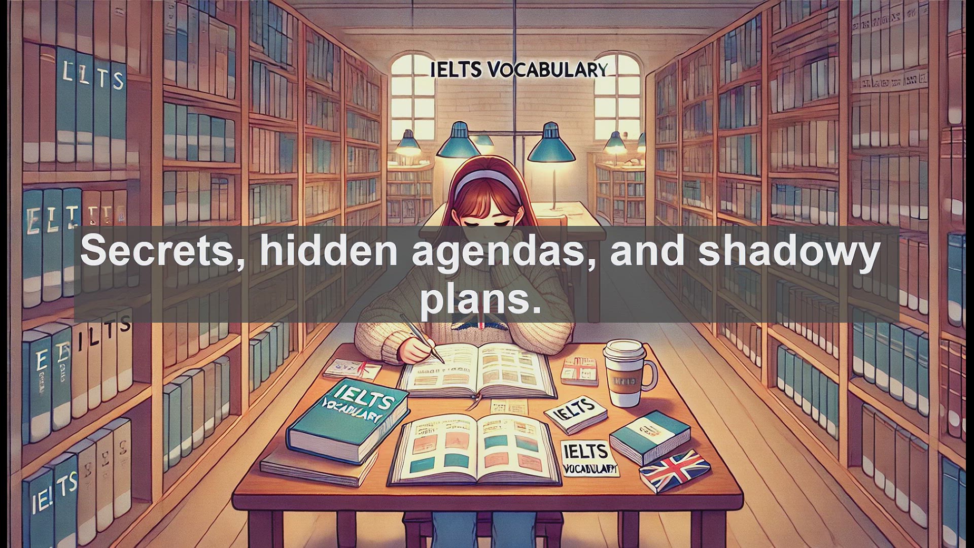 'Video thumbnail for 2500 Must Know IELTS 6.5 Vocabulary - Understanding 'Conspiracy': Secret Plans and Hidden Agendas'