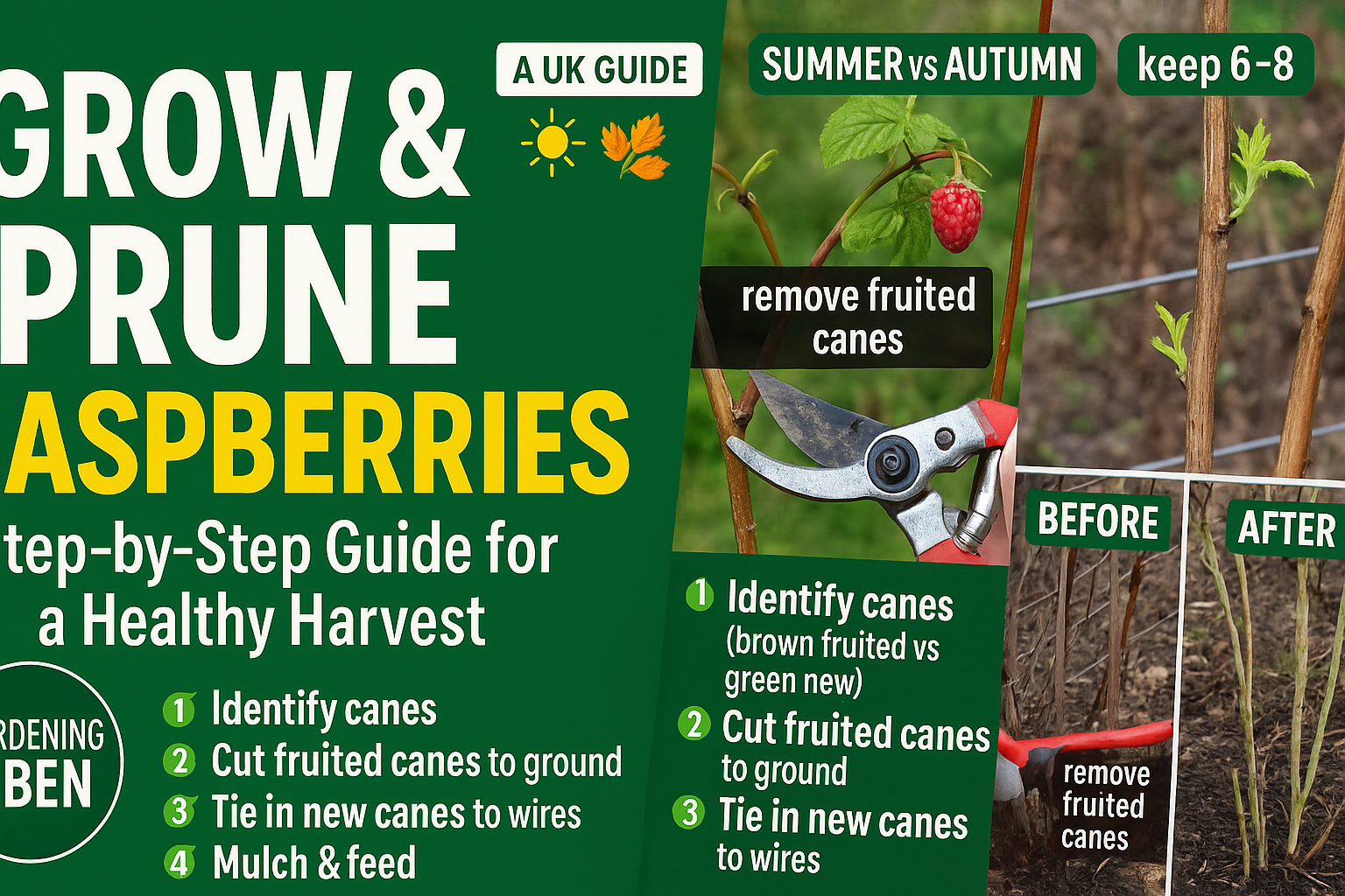 Video thumbnail for 🎥 ✅ Grow & Prune Raspberries the Right Way 🍇✂️ | Step-by-Step Guide for a Big Harvest 🌿✨