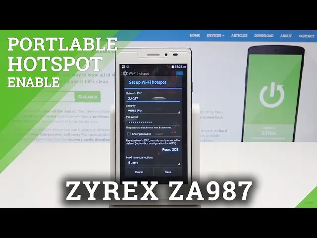 Video thumbnail for How to Set Up Hotspot in ZYREX ZA987 - Enable Portable Hotspot