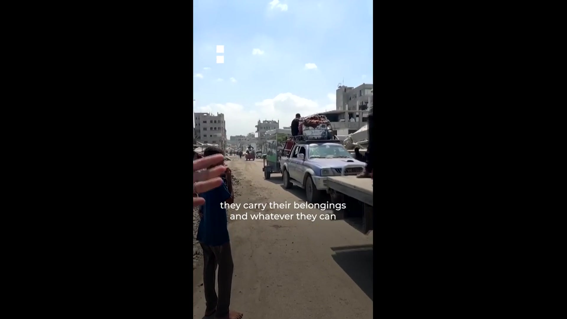 'Video thumbnail for Palestinians facing growing danger from Israel in Gaza City'