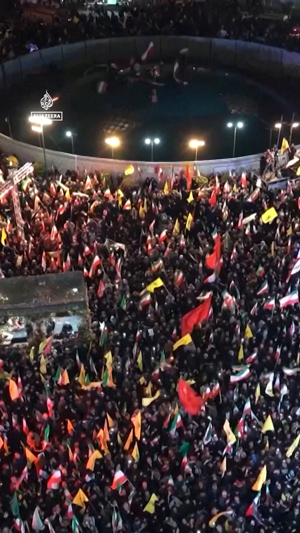 Video thumbnail for Huge crowds gather in Tehran to mark 40 days since Khamenei’s killing