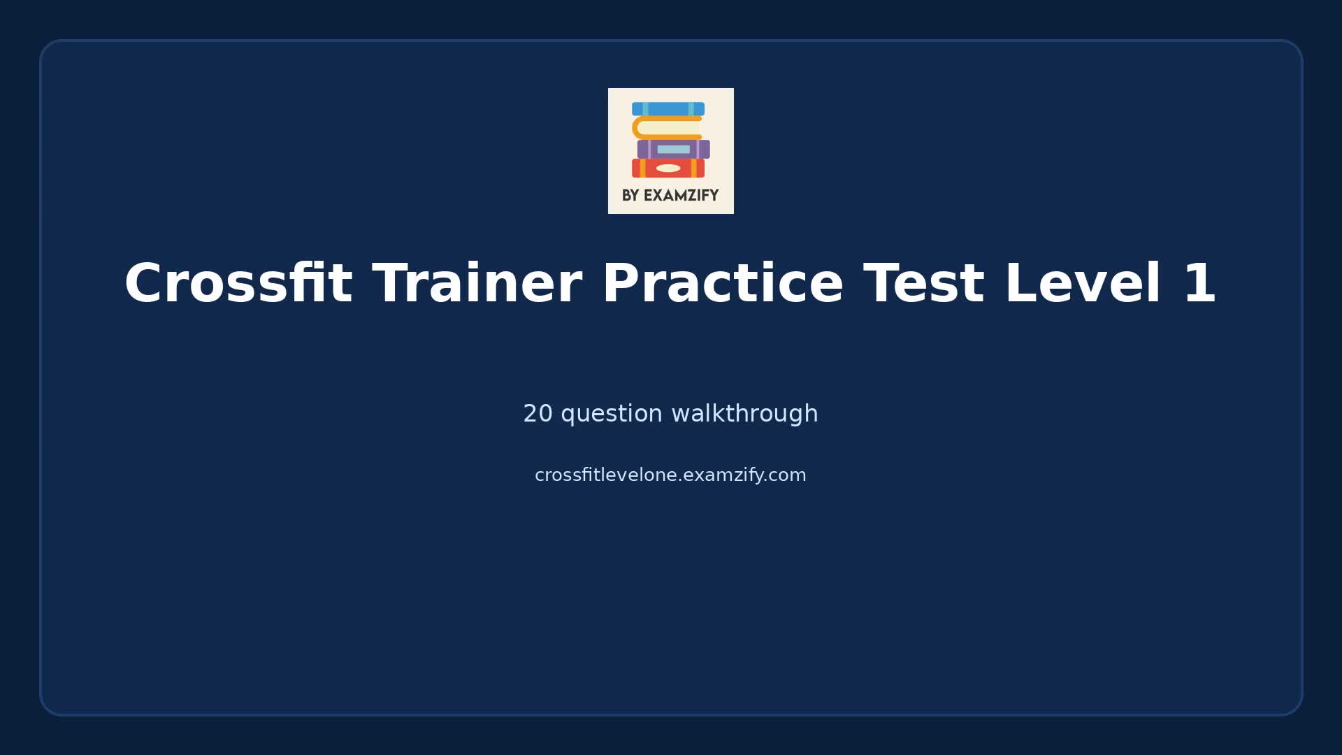 Video thumbnail for Crossfit Trainer Practice Test Level 1