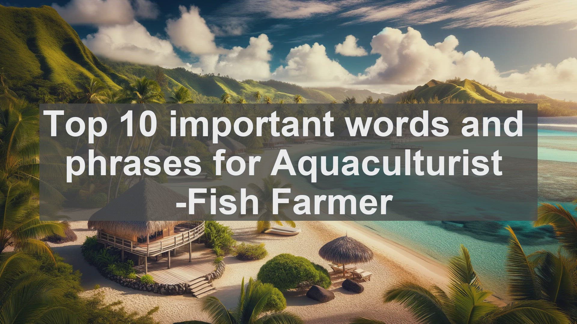 'Video thumbnail for Top 10 important words and phrases for Aquaculturist Fish Farmer'