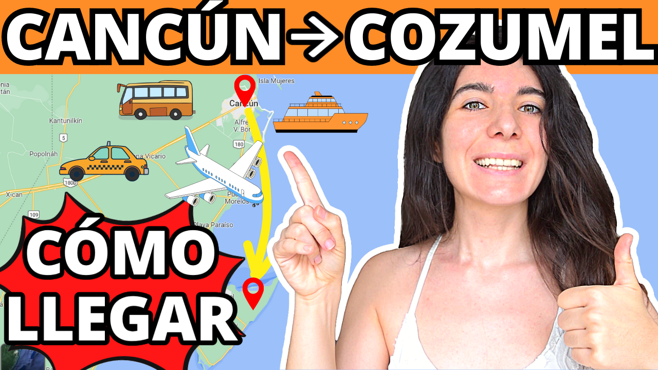 Video thumbnail for Viajar a México ✈️✈️ Cómo llegar a Cozumel desde Cancún en traslado, bus, ferry y avión