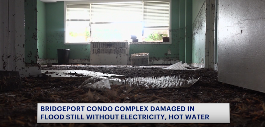 Video thumbnail for 'Truly a disaster.' Bridgeport condo complex destroyed in flood still without electricity, hot water days later
