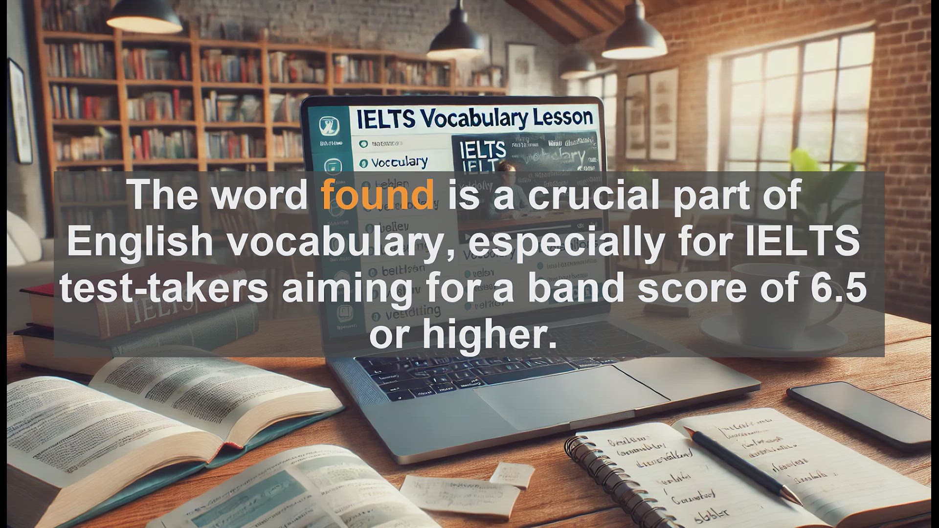 'Video thumbnail for 2500 Must Know IELTS 6.5 Vocabulary - Mastering the Word 'Found': Essential IELTS Vocabulary'