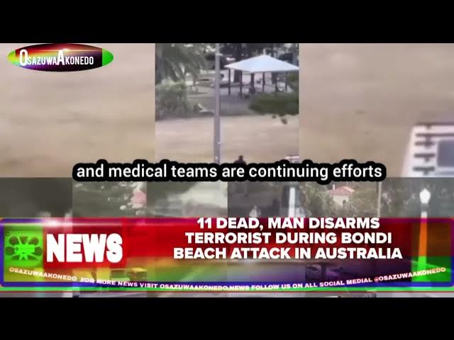 Video thumbnail for 11 Dead, Man Disarms Terrorist During Bondi Beach Attack In Australia