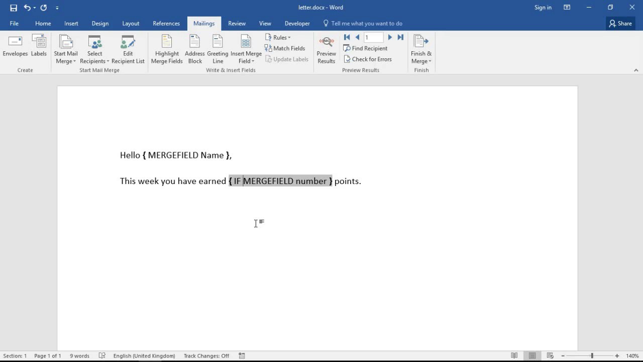 Video thumbnail for Conditional Formatting with Mail Merge in Word