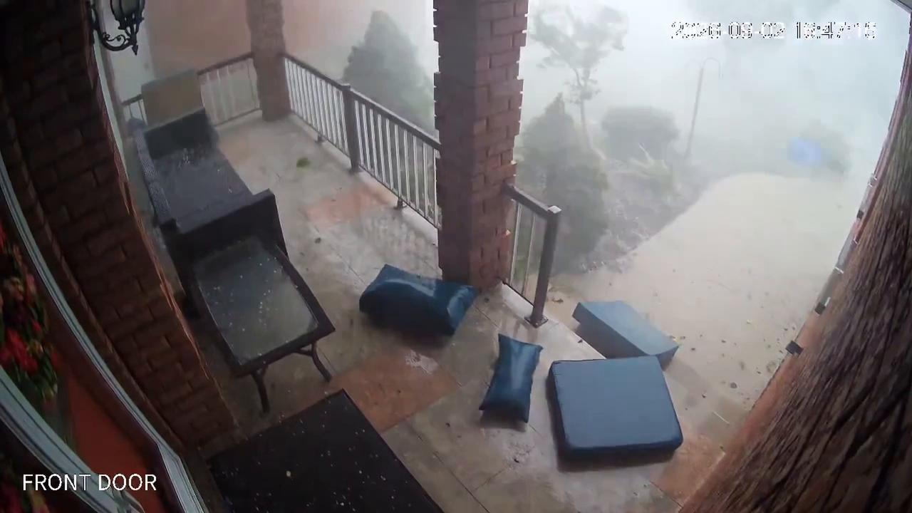 Video thumbnail for Canada: Severe Weather Blows Cushions Off Porch in Vaughan, Ontario.