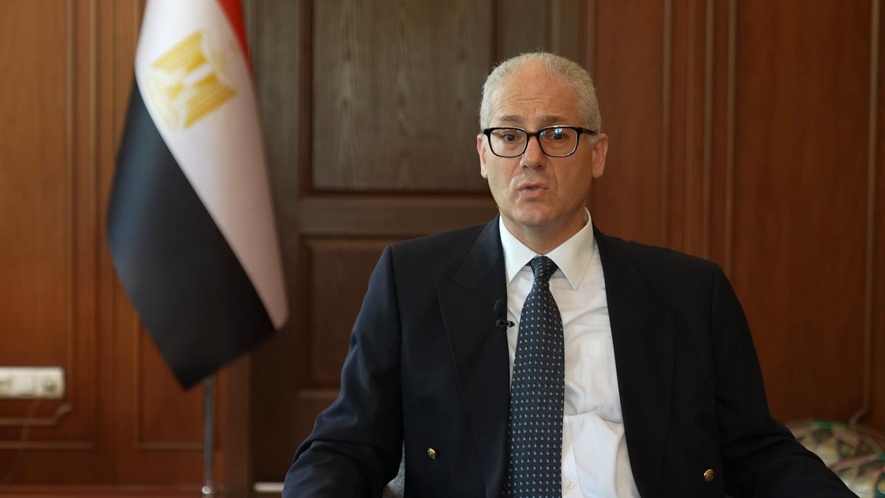 Video thumbnail for Türkiye: Egypt's envoy says Cairo, Ankara working together for regional peace, stability.