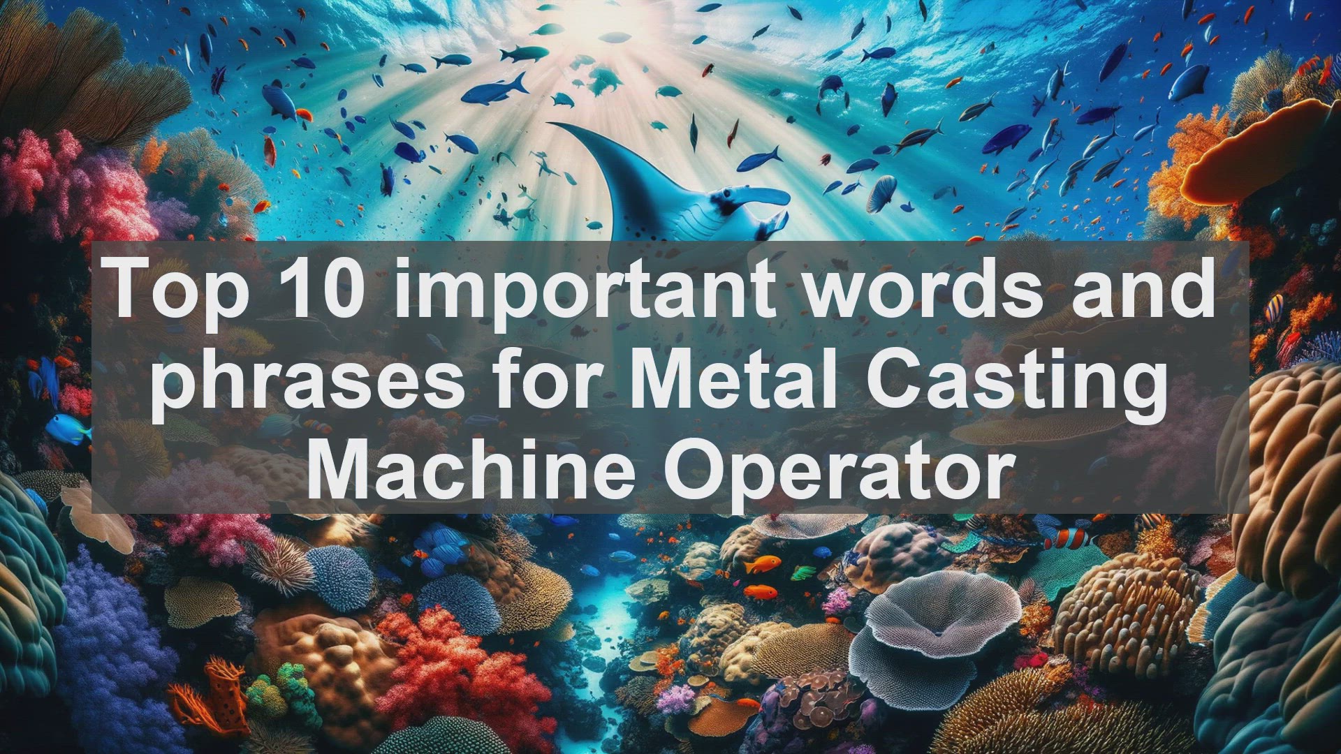 'Video thumbnail for Top 10 important words and phrases for Metal Casting Machine Operator'