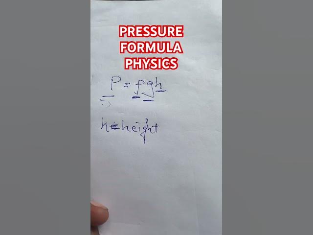 'Video thumbnail for Pressure Formula Physics'