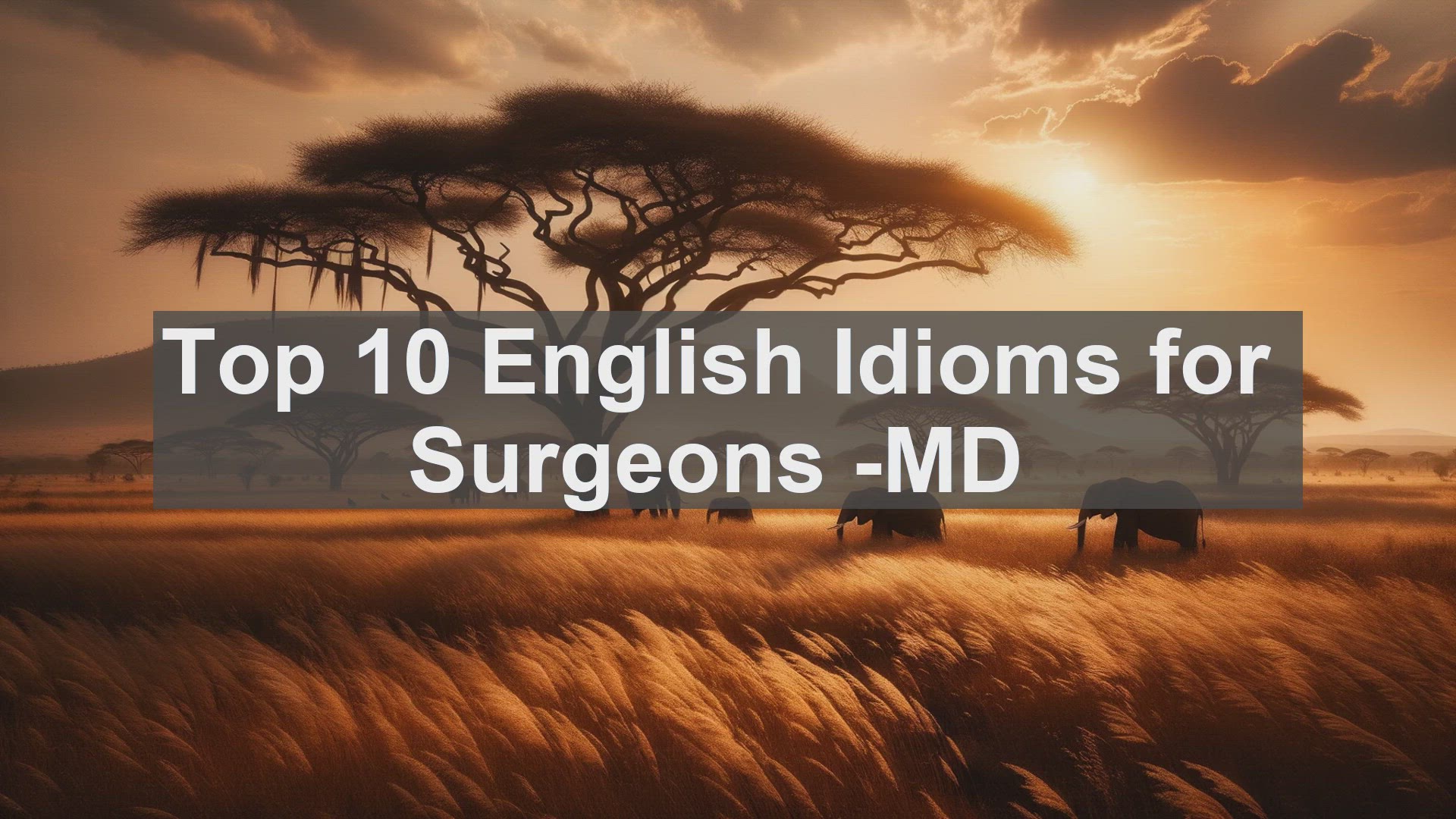 'Video thumbnail for Top 10 English Idioms for Surgeons MD'