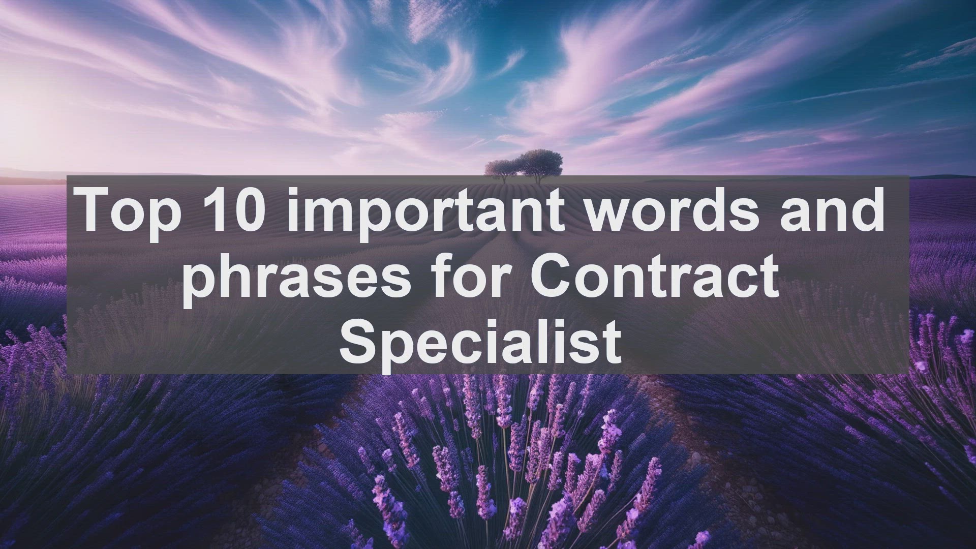 'Video thumbnail for Top 10 important words and phrases for Contract Specialist'