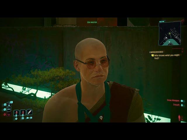 Video thumbnail for Cyberpunk 2077 - Stairway To Heaven: Talk To The Zen Master: The Water Element Braindance | NS2