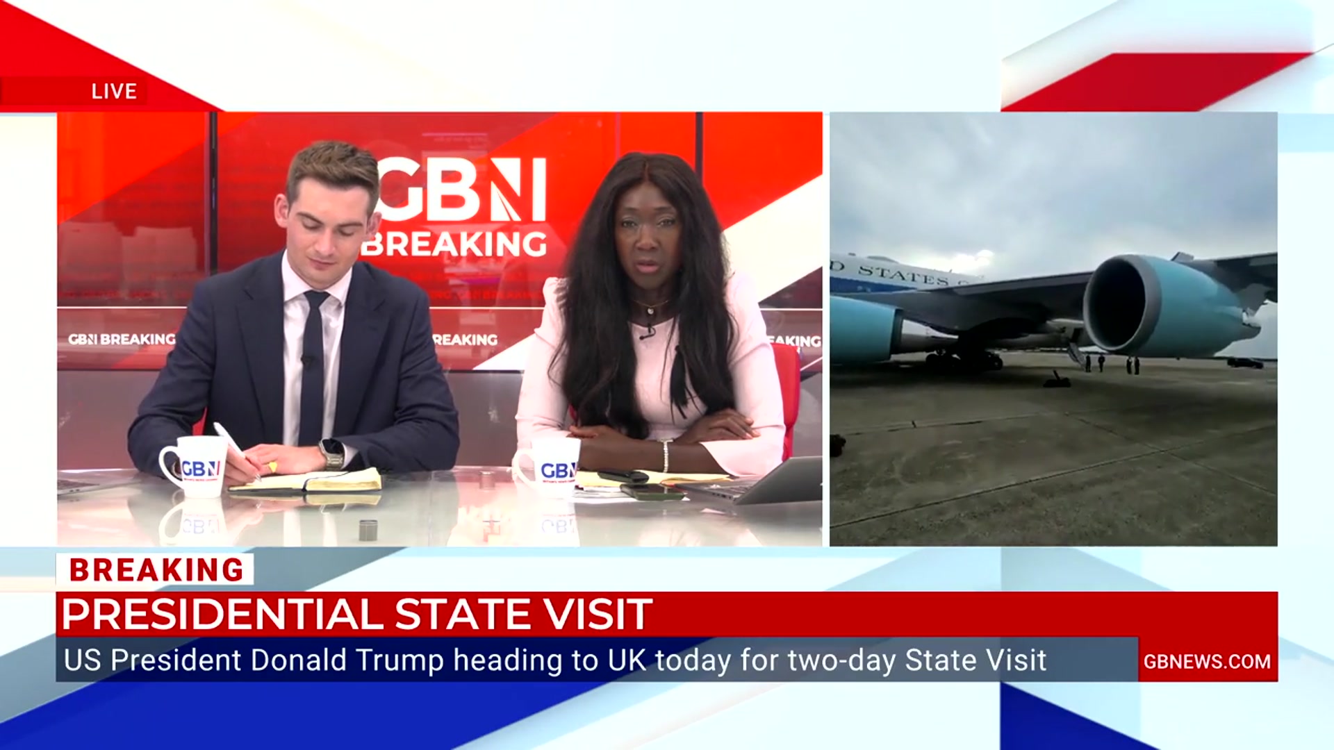 'Video thumbnail for WATCH: Bev Turner prepares to board Air Force One with Donald Trump ahead of UK state visit'