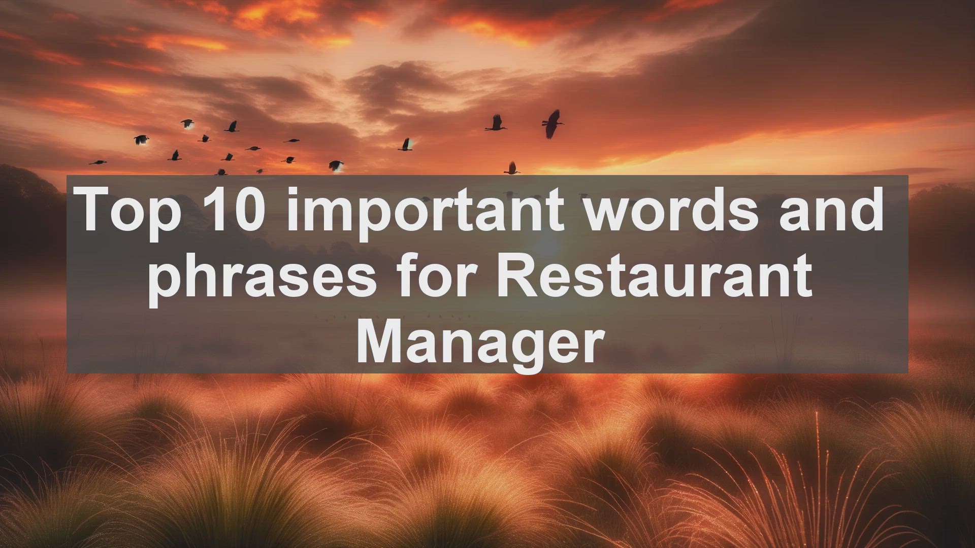 'Video thumbnail for Top 10 important words and phrases for Restaurant Manager'