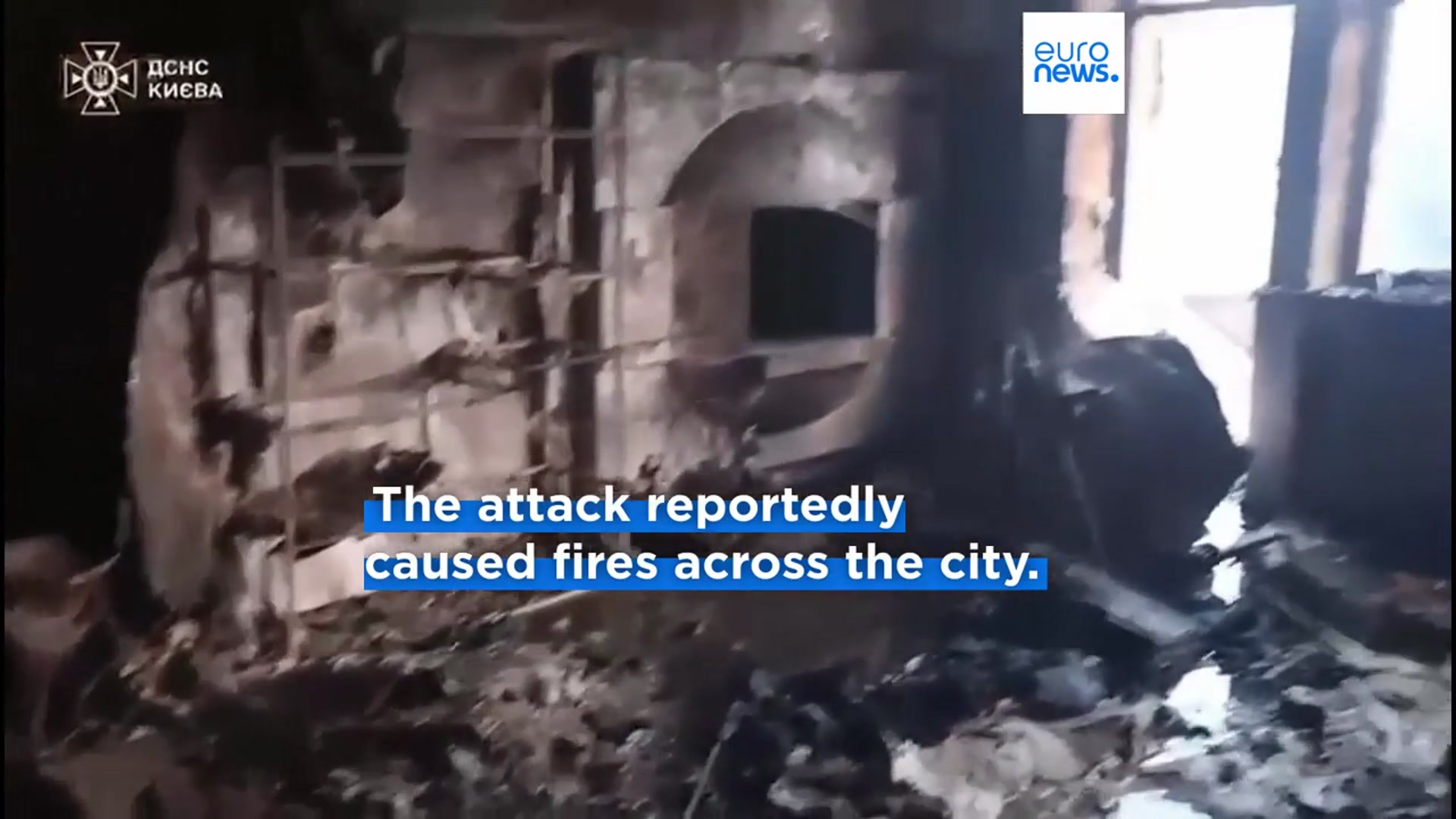 'Video thumbnail for Russia's mass missile and drone attack on Kyiv injures at least 10'