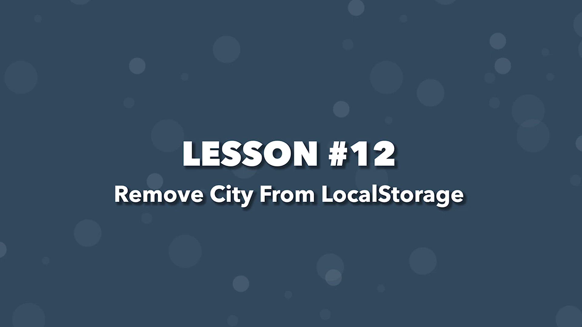 'Video thumbnail for Weather App Build (Vue 3 & Tailwind) #12 - Removing Cities'