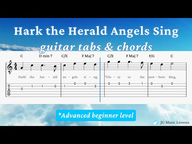 'Video thumbnail for Hark The Herald Angels Sing guitar tabs and chords 🎸🪽'