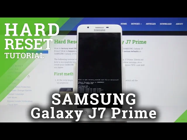 Video thumbnail for Factory Data Reset in SAMSUNG Galaxy J7 Prime - Bypass Screen Lock