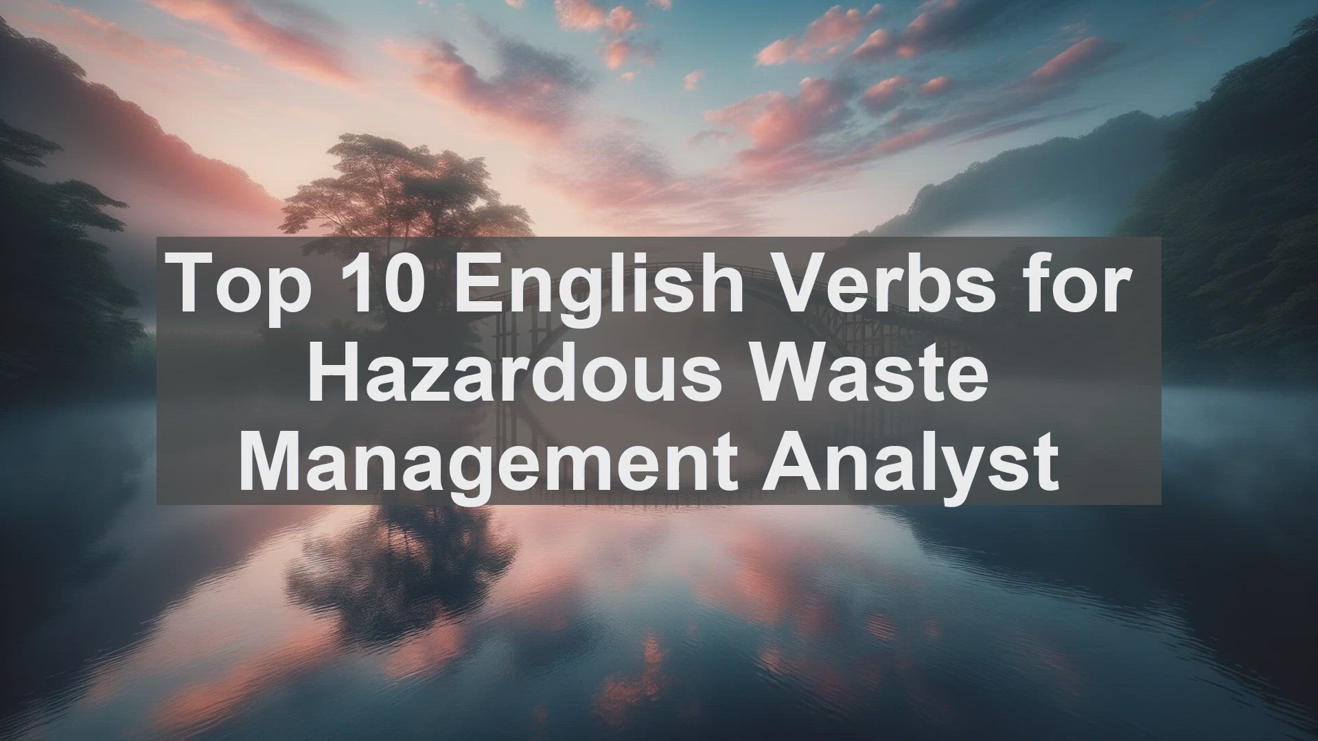 'Video thumbnail for Top 10 English Verbs for Hazardous Waste Management Analyst'