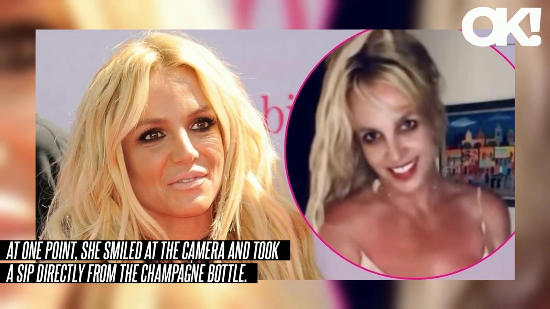 'Video thumbnail for Britney Spears Chugs Champagne as She Chaotically Dances in See-Through Dress'