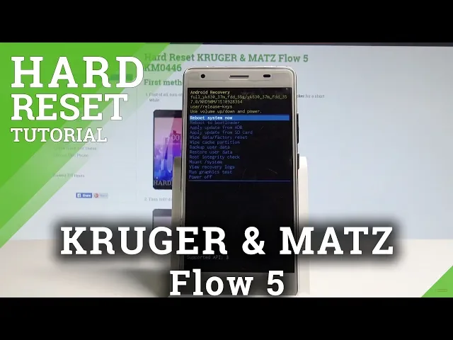 Video thumbnail for How to Hard Reset KRUGER & MATZ Flow 5 - Bypass Screen Lock / Wipe Data |HardReset.Info