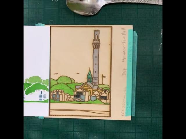 Video thumbnail for Painting the Pilgrim Monument and Town Hall from the Beach #printmaking #capecod #provincetown