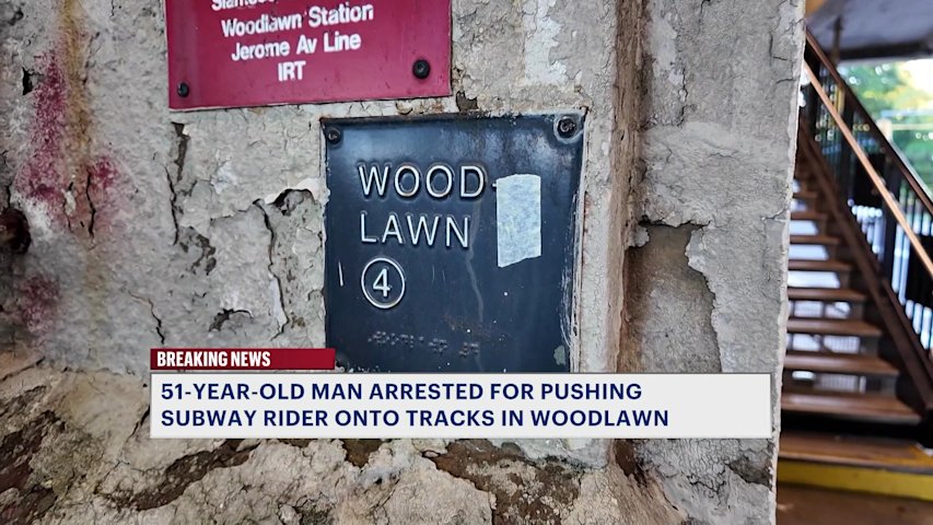 Video thumbnail for Man arrested after Bronx subway shove sends rider onto tracks at Woodlawn station