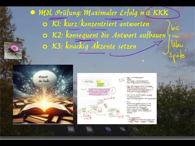 Video thumbnail for Mdl. Prüfung – KKK: maximale Punkte = kurz/konzentriert + konsequent (Überleitungen) + knackig