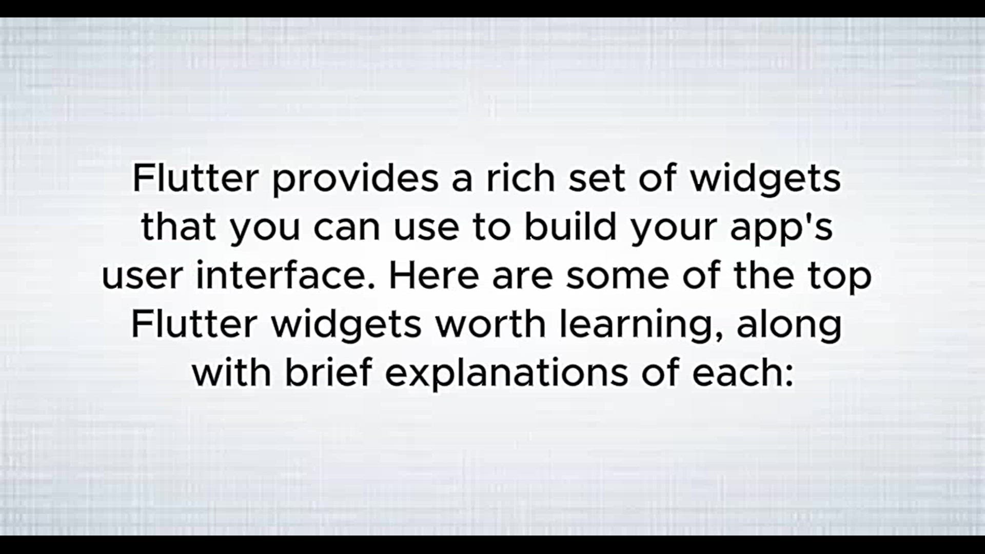 'Video thumbnail for Top 10 Flutter Widgets: Syntax and Definitions for Powerful UI Development'