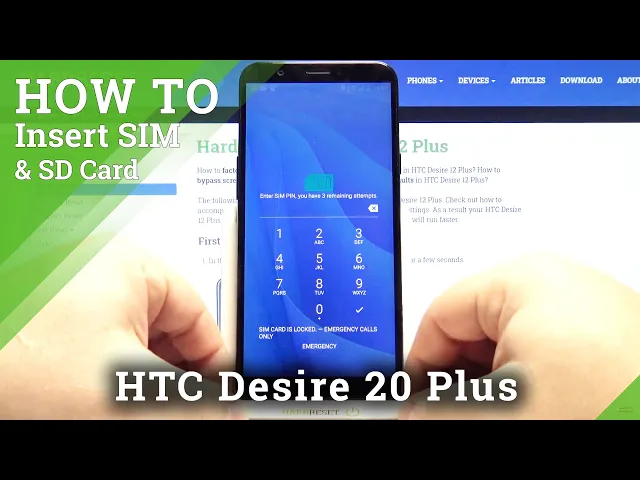 Video thumbnail for How to Insert SIM & SD Cards in HTC Desire 12 Plus – Find Card Slot