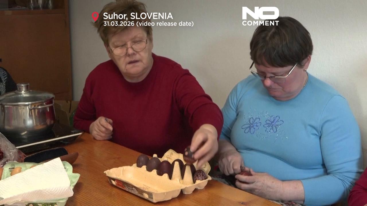 Video thumbnail for Slovenian women keep centuries-old ‘drsanke’ Easter egg art alive