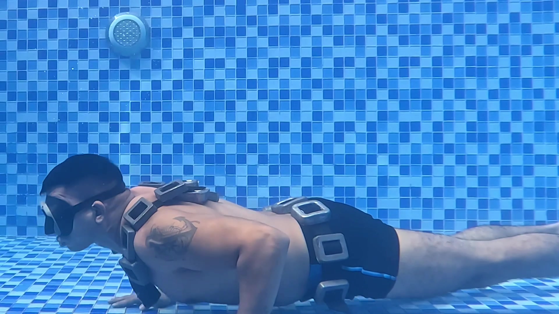 Video thumbnail for Most Underwater Push Ups with a Single Breath