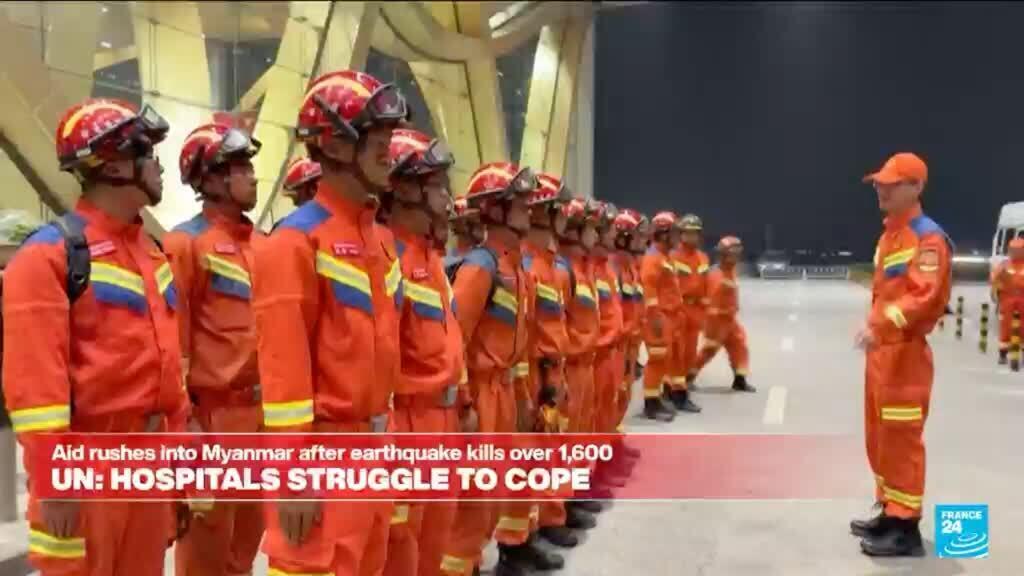 Video thumbnail for Global aid rushes to Myanmar following devastating earthquake