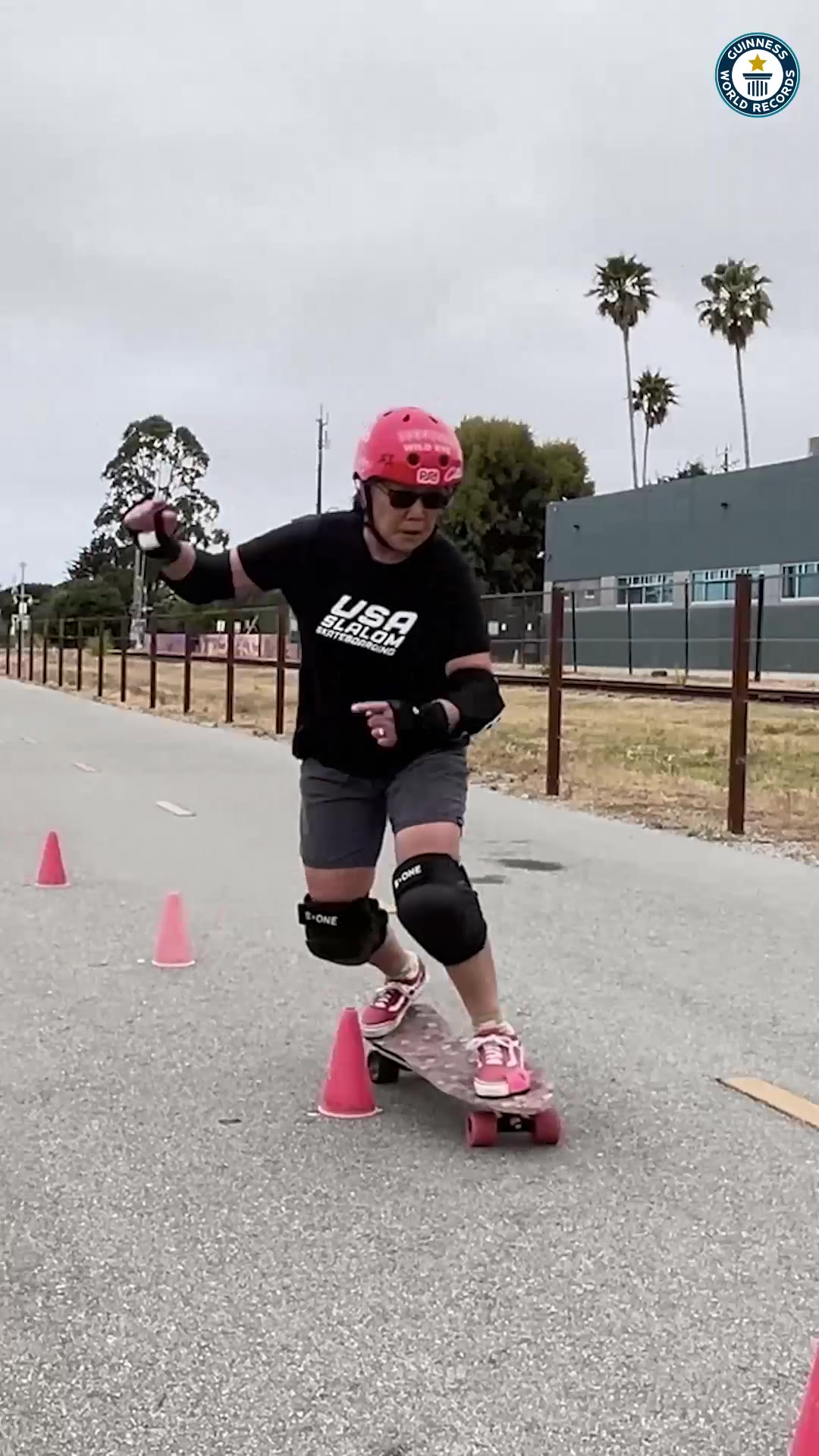 'Video thumbnail for Oldest competitive skateboarder - Judi Oyama at 64 years and 326 days old'